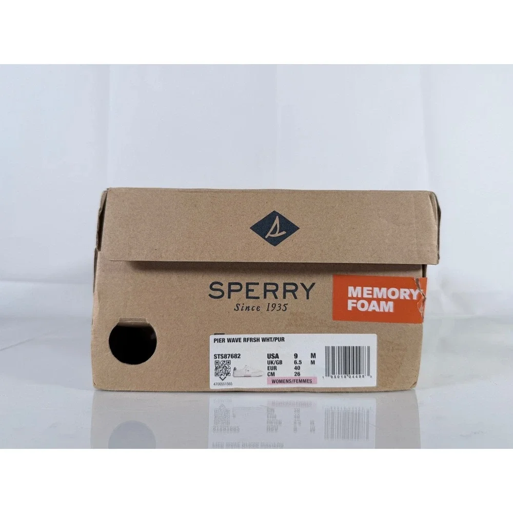 Sperry Pier Wave Refresh White Beige & Purple ‎ Womens Shoe Size 9